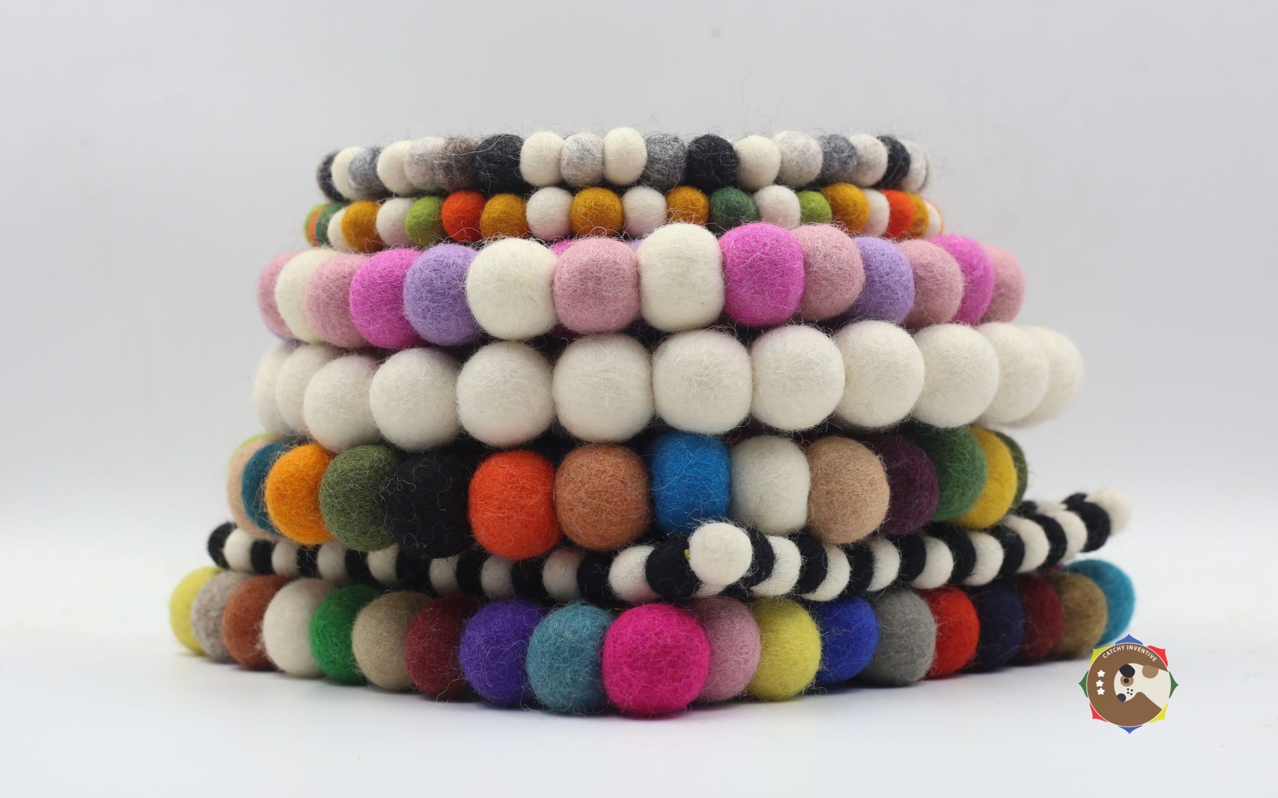 Lemon Berry Round Felt Ball Rugs 90 cm - Image 4