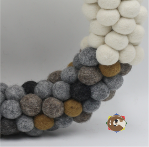 Lemon Berry Round Felt Ball Rugs 90 cm